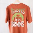 Teachers Love Zombie Teacher Halloween Fun Women's Comfort Colors T-Shirt Back Print Yam Teachers Love Zombie Teacher Halloween Fun Women's Comfort Colors T-Shirt Back Print Yam