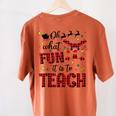 Teachers Oh What Fun It Is To Teach Cute Red Plaid Reindeer Women's Comfort Colors T-Shirt Back Print Yam Teachers Oh What Fun It Is To Teach Cute Red Plaid Reindeer Women's Comfort Colors T-Shirt Back Print Yam
