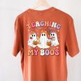 Teaching My Boos Cute Spooky Ghost Teacher Halloween Women Women's Comfort Colors T-Shirt Back Print Yam