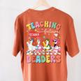 Teaching Future Leaders Groovy Teacher Back To School Women's Comfort Colors T-Shirt Back Print Yam Teaching Future Leaders Groovy Teacher Back To School Women's Comfort Colors T-Shirt Back Print Yam