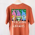Teaching My Little Gnomies With Gnome For Teacher Women Women's Comfort Colors T-Shirt Back Print Yam
