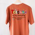 Teaching Is My Ministry God Christian Teacher Back To School Women's Comfort Colors T-Shirt Back Print Yam