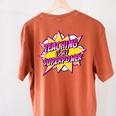 Teaching Is My Superpower Retro Comic Super Teacher Women's Comfort Colors T-Shirt Back Print Yam