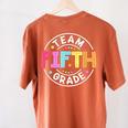Team Fifth Grade Teacher Back To School 5th Grade Squad Kids Women's Comfort Colors T-Shirt Back Print Yam