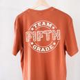 Team Fifth Grade Teacher Student Squad Team 5th Grade School Women's Comfort Colors T-Shirt Back Print Yam