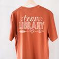 Team Library Tee Teacher Student Back To School Women's Comfort Colors T-Shirt Back Print Yam Team Library Tee Teacher Student Back To School Women's Comfort Colors T-Shirt Back Print Yam