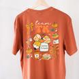 Team TK Crew Preppy Coquette Bow Pumpkin Fall TK Teacher Women's Comfort Colors T-Shirt Back Print Yam Team TK Crew Preppy Coquette Bow Pumpkin Fall TK Teacher Women's Comfort Colors T-Shirt Back Print Yam
