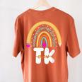 Team TK Transitional Kindergaten TK Crew Squad Teacher Kids Women's Comfort Colors T-Shirt Back Print Yam