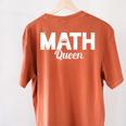 TeeArt Math Mathematics Queen Math Teacher Women's Comfort Colors T-Shirt Back Print Yam