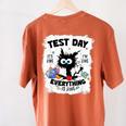 Test Day Stressed Cat Teacher Student Kids Testing Day Women's Comfort Colors T-Shirt Back Print Yam Test Day Stressed Cat Teacher Student Kids Testing Day Women's Comfort Colors T-Shirt Back Print Yam