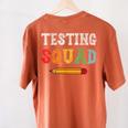 Testing Squad Costume Test Day Teacher Student School Women's Comfort Colors T-Shirt Back Print Yam Testing Squad Costume Test Day Teacher Student School Women's Comfort Colors T-Shirt Back Print Yam