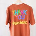 Thank You Teacher Appreciation Graduation Men Women Girls Kids Women's Comfort Colors T-Shirt Back Print Yam