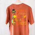 Thankful For My 4th Grade Turkey Thanksgiving Turkey Teacher Women's Comfort Colors T-Shirt Back Print Yam