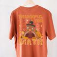 Thankful Math Turkey Teacher Happy Thanksgiving Women's Comfort Colors T-Shirt Back Print Yam