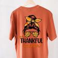 Thanksgiving Shirt Teacher Women Messy Bun Thankful Teacher Women's Comfort Colors T-Shirt Back Print Yam Thanksgiving Shirt Teacher Women Messy Bun Thankful Teacher Women's Comfort Colors T-Shirt Back Print Yam