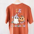 TK Boo Crew Retro Groovy Halloween Floral Ghost TK Teacher Men Women Kids Women's Comfort Colors T-Shirt Back Print Yam TK Boo Crew Retro Groovy Halloween Floral Ghost TK Teacher Men Women Kids Women's Comfort Colors T-Shirt Back Print Yam