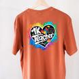 TK Teacher Transitional Kindergarten Heart Back To School Women's Comfort Colors T-Shirt Back Print Yam