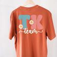 TK Team Back To School Teachers Students Team TK Women's Comfort Colors T-Shirt Back Print Yam
