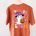 Trick Or Teach Groovy Teacher Ghost Halloween Teacher Women's Comfort Colors T-Shirt Back Print Yam Trick Or Teach Groovy Teacher Ghost Halloween Teacher Women's Comfort Colors T-Shirt Back Print Yam