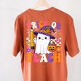Trick Or Teach Teacher Pencil Ghost Halloween Teacher Women's Comfort Colors T-Shirt Back Print Yam Trick Or Teach Teacher Pencil Ghost Halloween Teacher Women's Comfort Colors T-Shirt Back Print Yam
