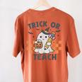 Trick Or Teach Teacher Women's Comfort Colors T-Shirt Back Print Yam Trick Or Teach Teacher Women's Comfort Colors T-Shirt Back Print Yam