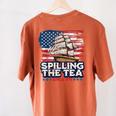 US History Teacher Boston Spilling The Tea Since 1773 Women's Comfort Colors T-Shirt Back Print Yam
