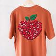 Valentines Day Teacher Hearts Apple Love Teach Women Men Women's Comfort Colors T-Shirt Back Print Yam