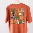 Wild About 2nd Grade Teacher Student First Day Of School Women's Comfort Colors T-Shirt Back Print Yam
