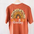 Wild About Reading Teacher Back To School Leopard Rainbow Women's Comfort Colors T-Shirt Back Print Yam Wild About Reading Teacher Back To School Leopard Rainbow Women's Comfort Colors T-Shirt Back Print Yam
