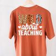Wild About Teaching Teacher Teaching Back To School Women's Comfort Colors T-Shirt Back Print Yam