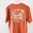 Wildflower 4th Fourth Grade Floral Back To School Teacher Women's Comfort Colors T-Shirt Back Print Yam