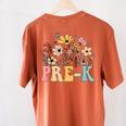 Wildflower Pre-K Preschool Team Floral Teacher Girls Women's Comfort Colors T-Shirt Back Print Yam Wildflower Pre-K Preschool Team Floral Teacher Girls Women's Comfort Colors T-Shirt Back Print Yam