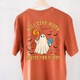 Will Give Math Advice For Candy Math Ghost Teacher Halloween Women's Comfort Colors T-Shirt Back Print Yam