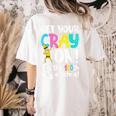 100th Day Of School Get Your Cray On Teacher Women's Comfort Colors T-Shirt Back Print Ivory