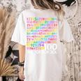 100th Day Of School Teacher Kids 100 Days Math Numbers Women's Comfort Colors T-Shirt Back Print Ivory