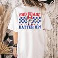2nd Grade Batter Up Back To School Baseball Teacher Kids Women's Comfort Colors T-Shirt Back Print Ivory