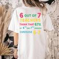67 Teacher Middle School Teacher 6 7 Overuse 67 Women's Comfort Colors T-Shirt Back Print Ivory 67 Teacher Middle School Teacher 6 7 Overuse 67 Women's Comfort Colors T-Shirt Back Print Ivory