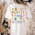 ABC Animals Alphabet Graphic Boys Girls Kindergarten Teacher Women's Comfort Colors T-Shirt Back Print Ivory ABC Animals Alphabet Graphic Boys Girls Kindergarten Teacher Women's Comfort Colors T-Shirt Back Print Ivory