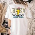 ABCD Highway To Spell Pencil Teacher & Student Font Me Women's Comfort Colors T-Shirt Back Print Ivory