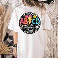 ABCD The Teacher Tour Back To School First Day Of School Women's Comfort Colors T-Shirt Back Print Ivory