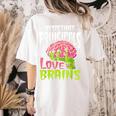 Assistant Principals Love Brains Zombie Teacher Halloween Women's Comfort Colors T-Shirt Back Print Ivory