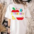 Attendance Matters Teacher Apple For Back To School Women's Comfort Colors T-Shirt Back Print Ivory Attendance Matters Teacher Apple For Back To School Women's Comfort Colors T-Shirt Back Print Ivory