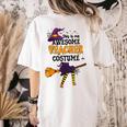 This Is My Awesome Teacher Costume Halloween Witch Women's Comfort Colors T-Shirt Back Print Ivory