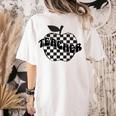 Back To School Checkered Apple Teacher Checkerboard Teacher For Men Women Girls Kids Women's Comfort Colors T-Shirt Back Print Ivory Back To School Checkered Apple Teacher Checkerboard Teacher For Men Women Girls Kids Women's Comfort Colors T-Shirt Back Print Ivory