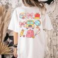 Back To School Coquette Teacher Women Girl Kindergarten PreK Women's Comfort Colors T-Shirt Back Print Ivory