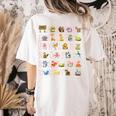 Back To School Kindergarten Teacher ABCs Animals Alphabet Women's Comfort Colors T-Shirt Back Print Ivory