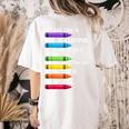 Back To School Teacher We Are Like A Box Of Crayons Women's Comfort Colors T-Shirt Back Print Ivory Back To School Teacher We Are Like A Box Of Crayons Women's Comfort Colors T-Shirt Back Print Ivory