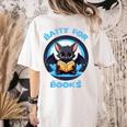 Batty About Books Lover Teacher Librarian Bookish Halloween For Men Women Kids Women's Comfort Colors T-Shirt Back Print Ivory