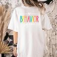 Behavior Squad School Counselor SPED Teacher Kids Women Men Women's Comfort Colors T-Shirt Back Print Ivory Behavior Squad School Counselor SPED Teacher Kids Women Men Women's Comfort Colors T-Shirt Back Print Ivory