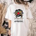 Bleached Teacher Para Life Paraprofessional Cute Messy Bun For Men Women Girls Kids Women's Comfort Colors T-Shirt Back Print Ivory